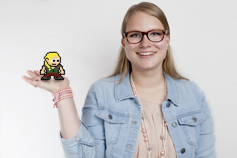 Madelon en haar avatar uit de game