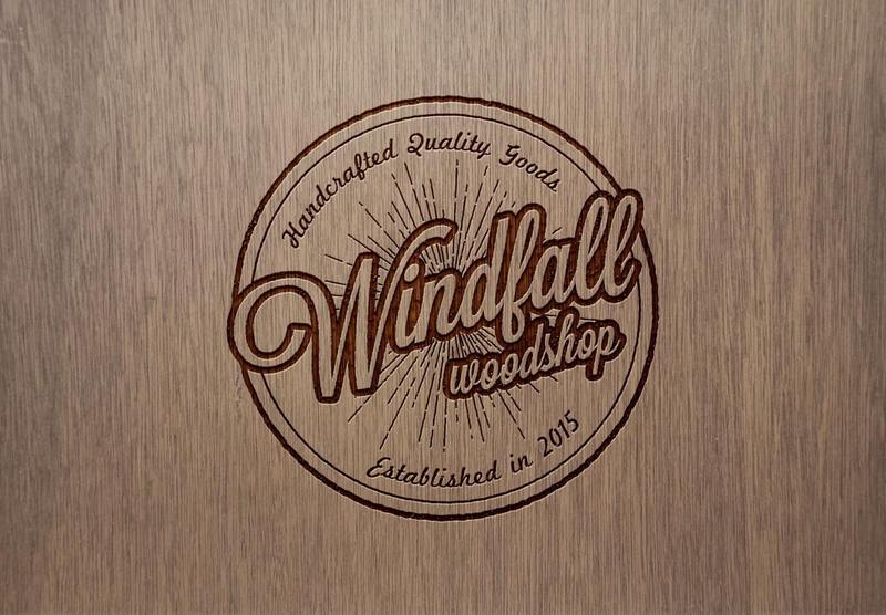 Logo van Nathans bedrijf Windfall Woodshop